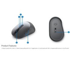 Dell Multi-Device Wireless Mouse MS5320W Titan Gray 570-ABHI MS5320W-GY