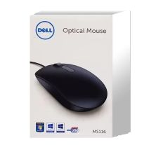 Dell optická myš MS116 (2 tlačítka + rolovací) USB černá retail box 570-AAIR 2V5MN