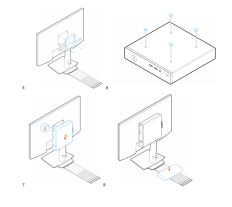 OptiPlex Micro and Thin Client Pro 1 E-Series Monitor Mount w/ Base Extender 482-BBET DELL-GXVR8