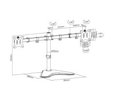 Digitus Univerln stojan pro dva monitory 15-32 , 2x 8 kg (max.), ern S238049 DA-90401